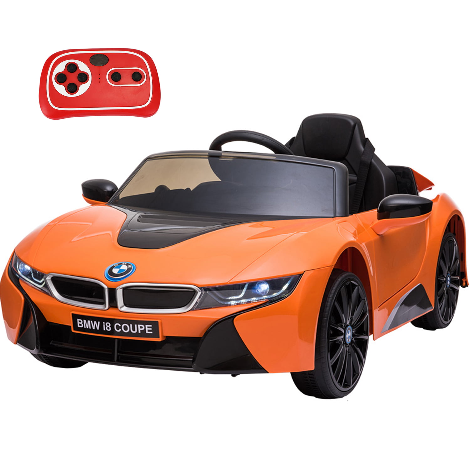 SESSLIFE 12V Kids Electric Vehicles, Ride on Car with Remote Control, Music, Horn, Lights, Battery Powered BMW Kids Cars to Drive Ride on Toy for Girls Boys 3-5, Orange, X1167
