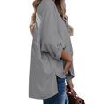 thumbnail image 4 of Qarigey Camisa de mujer con cuello en V Blusa suelta Manga larga Color sólido Top casual Prendas para la parte del cuerpo Gris XL Qarigey AP003273-09, 4 of 6