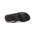 thumbnail image 5 of BLISSFUL STEP Women's Open Toe Elastic Cross Strap Flat Sandals Black (Size 7), 5 of 6