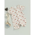 thumbnail image 3 of Liacowi Baby Boys Girls Jumpsuits 6M 12M 18M 24M Short Sleeve Floral Print Bodysuits Playsuit for Infant Boys Girls Summer One Piece Clothes, 3 of 8