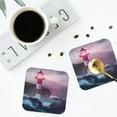 thumbnail image 5 of Balery 6 Pcs Lighthouse Waves Torrential Rainleather Coasters Set, Drink Table Cup Coasters For Living Room Kitchen Coffee Decor, 5 of 9