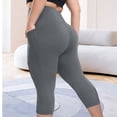 thumbnail image 6 of Brglopf Women's High Waisted Yoga Capris with Pockets Butt Lifting Workout Athletic Running Capri Leggings Plus Size Gym Yoga Pants, 6 of 9