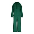 thumbnail image 5 of Bloomae Womens Sweatsuits 2 Piece Set Fashion Casual Drawstring Long Sleeve Mock Neck Hoodie Sweatshirts Loose Wide Leg Jogger Sweatpants Fall Spring Tracksuit Green L, 5 of 10