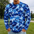 thumbnail image 5 of LNZGNM T-shirts for Men Long Sleeve Crew Neck Camo Comfortable Soft with Easy Care Tee Vacation Leisure Everyday,Royal Blue(XXL), 5 of 8