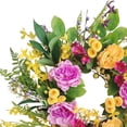 thumbnail image 4 of CC Christmas Decor Peony and Winter Jasmine Artificial Floral Spring Wreath - 24" - Green and Pink, 4 of 4