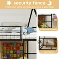 thumbnail image 3 of Miniyam Twin Size Metal Loft Bed with Safety Guardrails for Kids, Black, 3 of 7