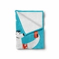 thumbnail image 2 of Sea Animals Soft Flannel Fleece Blanket, Polar Bear with I Love Summer Surfboard Taking Selfie at Beach Comic Fun Art, Cozy Plush for Indoor and Outdoor Use, 60" x 80", Aqua Yellow, by Ambesonne, 2 of 6
