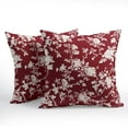 thumbnail image 2 of Vintage Floral Pillow Covers 16x16 Inch Set of 2 Rustic Wine Red and White Outdoor Decorative Throw Pillows Chinoiserie Flower Toile Pillowcases Cushion Covers for Couch Home Decor, 2 of 6