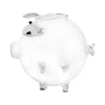 thumbnail image 5 of perfk Glass Pig Piggy Bank Money Saving Jar Cute Piggy Bank for Entrance Bar Decor Pink long mouth, 5 of 10
