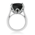 thumbnail image 3 of Gem Stone King 925 Sterling Silver Black Onyx and White Moissanite Engagement Ring for Women (8.25 Cttw, 14MM Cushion Checkerboard, Size 7), 3 of 4