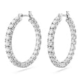 thumbnail image 3 of Pendientes Swarovski Matrix Hoop con cristales redondos blancos, 3 of 5