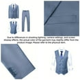thumbnail image 7 of i.Finelong Men's Light Blue-Gray 3-Piece Suit Set - Smart Casual Business Gathering/Evening Event Outfit (Jacket+Vest+Pants), 7 of 7