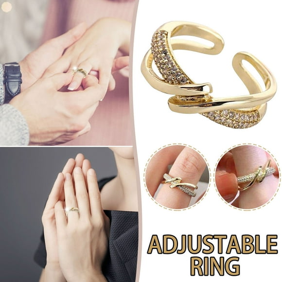 Dvkptbk Gold Ring Vintage-Plated,Line Metal Cross Jewelry