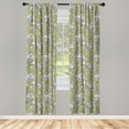 thumbnail image 5 of Ambesonne Flower Window Curtains, Doodle Style Spring Bloom, Each 28" W x 84" L, Sepia Black and White, 5 of 5