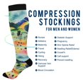 thumbnail image 2 of FORMRS Womens Knee High Socks Casual Long Thick Travel Daily Wear, 2 Pairs, Art Field, 2 of 6