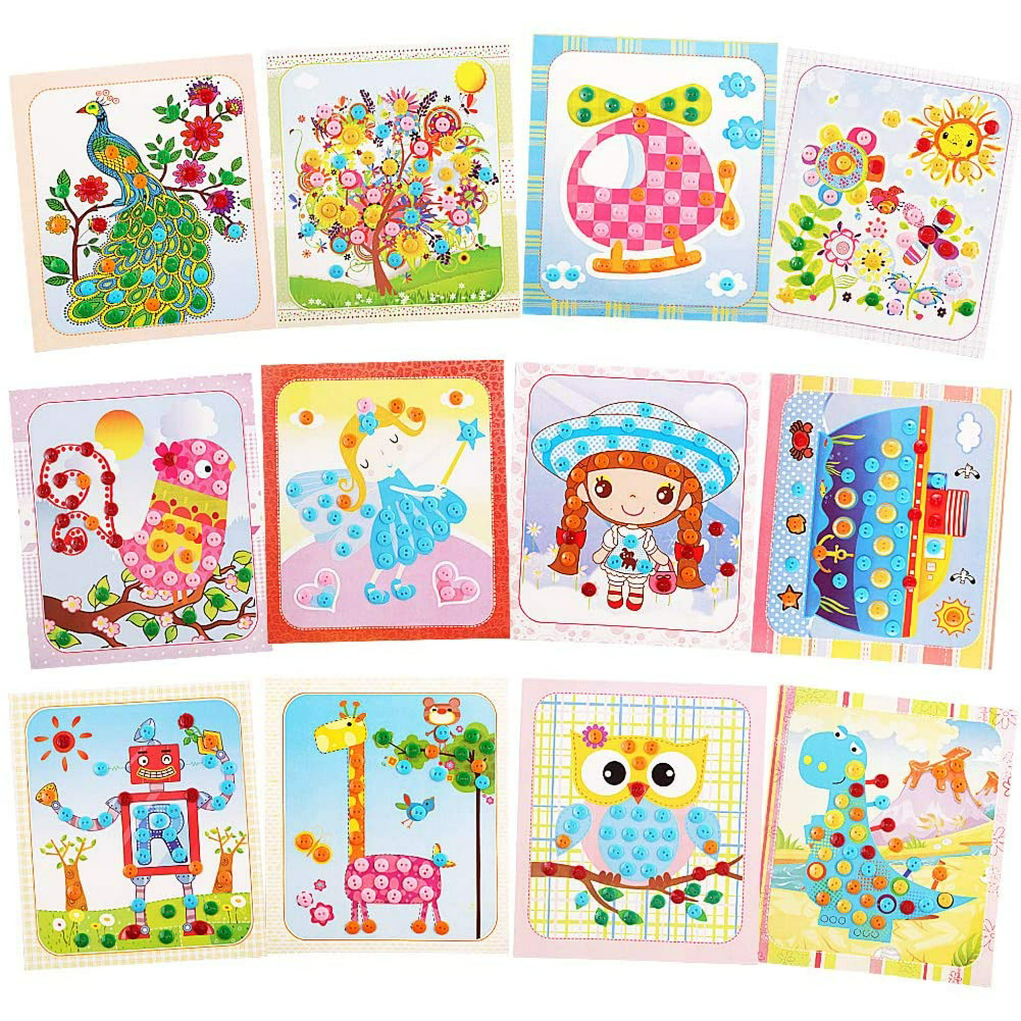 5 Pcs Colorful Sticky Mosaic EVA Windmill Art Kits for Kids 1 2 3 4 5 Years  Old, DIY Mosaic Art Crafts Early Learning Games Handmade Art Kit for  Preschool Toddlers Boys