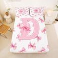 thumbnail image 5 of Erosebridal Girls Letter D Bow Full Size Sheets,Cute Bows Kawaii Bowtie Bed Sheets For Girls Teens 4 Pieces, 5 of 6