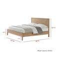 thumbnail image 5 of Alaterre Furniture Arden King Bed Frame, Solid Pine Wood with High Headboard and Low Footboard, Light Driftwood Finish, 5 of 11