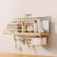 thumbnail image 4 of Wall Shelf under $5! kkbbma Metal Wire Wall Mount Shelf, Adhesive No-Drill Storage Rack for Kitchen, Bathroom, Bedroom, Organizer for Spices, Toiletries, 4 of 6