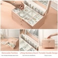 thumbnail image 6 of Casegrace Large Jewelry Storage Box Three layer Drawers Jewelry Organizer for Women Earrings Ring Makeup Storage Organizer Case, 6 of 9