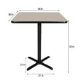 thumbnail image 3 of Hampden Furnishings Bennet Collection Steel Frame 36" Square Top, X Base, 42" Height Cafe Table, Black Frame/Grey Nebula Top, 3 of 5
