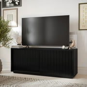 Beautiful Fluted TV Stand for TVs up to 70 by Drew Barrymore, Rich Black Finish