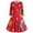 Red, variant on LINMOUA Vintage Women Peter Pan Collar Planet Print A-Line Flare Party Dress