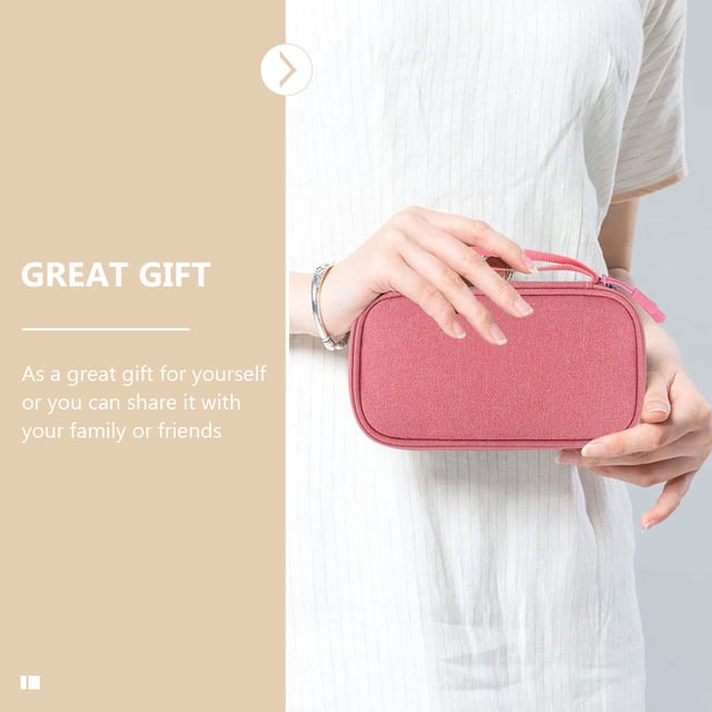 UPGRATOR Organizador Portátil Rosa Para Cables Y Accesorios Electrónicos Con Resistente Y Práctico
