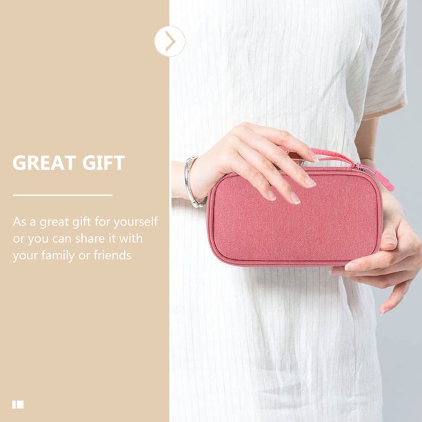 UPGRATOR Organizador Portátil Rosa Para Cables Y Accesorios Electrónicos Con Resistente Y Práctico