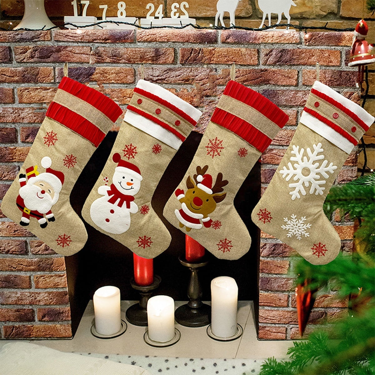 Christmas Stockings Designs ~ Stocking Christmas Reindeer Embroidered ...
