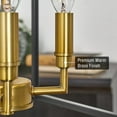 thumbnail image 2 of Kira Home Bellevue 16" 4-Light Farmhouse Lantern Pendant Light, Adjustable Foyer Chandelier, Warm Brass Accents + Black, 2 of 8