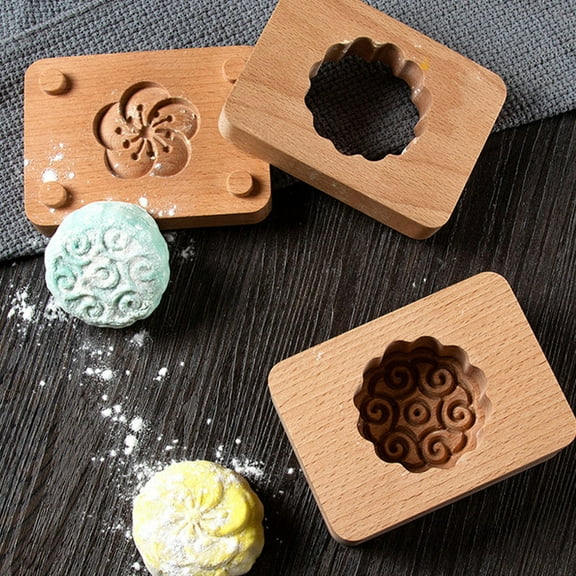 GAXIRE Molds Beige Wood 1Set 4.5X3.3X1.6In