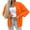 Orange, variant on Lilgiuy Women Casual Solid Long Sleeve Turn-down Collar Cardigan Buttons Blouse Tops(Orange,8) Winter Fashion 2022