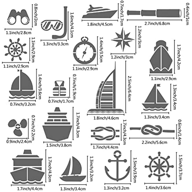 6.3 Inch Metal Nautical Stencil Stainless Steel Ocean Anchor Lighthouse Painting Reusable Template Journal Tool for Painting Wood Burning Pyrography and Engraving - Walmart.com sailboat-wall-stencil-for-nautical-and-beach-themed-decor-easy-diy-decor