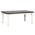 thumbnail image 2 of Bowery Hill Rectangle Extendable Dining Table Antique White/Chestnut Brown Wood, 2 of 7