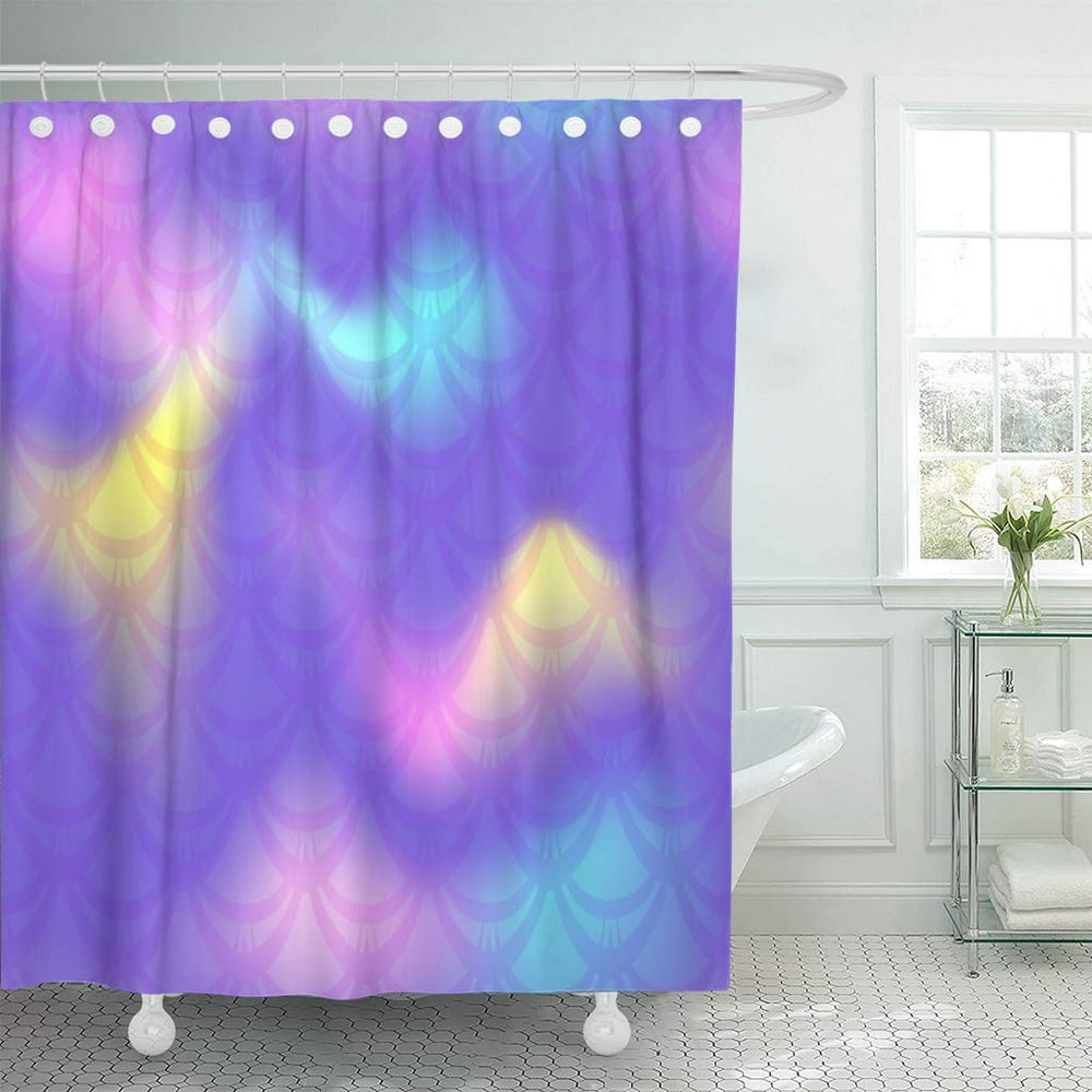KSADK Violet Yellow Pink Mermaid Holographic Gradient Fish Scale Bright