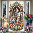 thumbnail image 6 of Happy Easter Door Cover, Bunny Banner Large Fabric Colorful Spring Welcome Decoration for Easter Party Photo Booth Background Favor Supplies, 35x71 Inches, 6 of 6