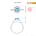 thumbnail image 4 of ANGARA Natural Classic Cushion Aquamarine Ring with Diamond Halo in 14K White Gold for Women (Size-6mm) | March Birthstone, Birthday, Anniversary, Jewelry Gift for Women | Natural Aquamarine Ring, 4 of 9