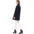 thumbnail image 4 of Gabardina de invierno con un solo pecho y cuello vuelto para mujer Azul S, 4 of 7
