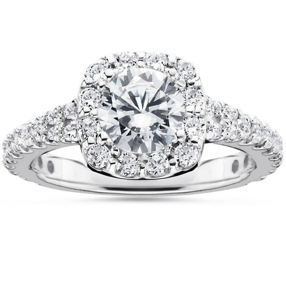 Empire Jewel 1.5 Ct Round Cut Diamond Rings Gift - 14K White Gold Plated Rings Gifts - Twisted Shank Diamond Engagement Rings - Anniversary Gift for Women's - Wedding Proposal Rings for Women's