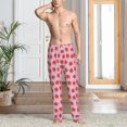 thumbnail image 5 of Vsdgher Hand Drawn Strawberry Print Mens Pajama Pants Sleep & Lounge Pants, PJ Bottoms With elastic waistb and Pockets, 5 of 5