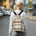 thumbnail image 7 of FORMRS Mini Backpack Purse for Women Travel Daypack Casual Shoulder Bag, Cream Plaid, 7 of 7