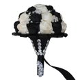 thumbnail image 6 of Royal Bridal Bouquet Handmade with Satin Roses & Pearls - Wedding Bouquet Holder for Bride and Bridesmaids, Rhinestone Wedding Flower Arrangements in Ivory White, 6 of 6