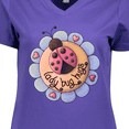 thumbnail image 4 of Inktastic Ladybug Hugs with Flower Women's V-Neck T-Shirt, 4 of 5