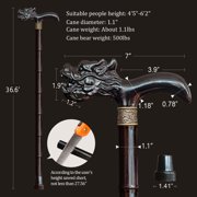 ispuoocti Wooden Cane, Hand Carved High-end Walking Cane for Men and Women, Lightweight Design Support Up to 500lbs Dragon Canes for Seniors, Suitable for Discerning Personal and Gift Use