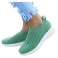 thumbnail image 3 of Hessimy Wedge Sneakers for Women Slip on Knit Mesh Shoes Breathable Sock(Mint Green,8), 3 of 5