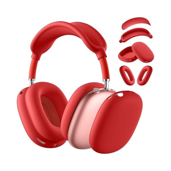Eryueer compatible with AirPods Max Case Cover, Anti-Scratch Ear Pad Case Cover/Ear Cups Cover/Headband Cover compatible with AirPods Max Headphones, Soft Silicone Skin Protector ccessories(Crimson)