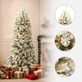thumbnail image 4 of LuxenHome 7 Ft Snow Flocked Full Artificial Christmas Tree with Lights, Prelit Christmas Tree with Metal Stand, 4 of 9