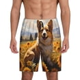 thumbnail image 2 of Picia Cute Corgi Sunflower Pajama Shorts for Men, Men's Pajama Bottoms, Sleepwear,Short Pajama Pants-XX-Large, 2 of 9