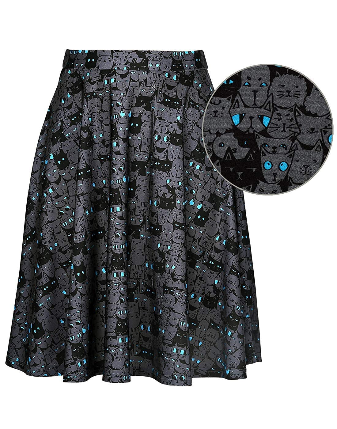 high waisted midi skater skirt